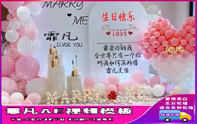 B514粉白气球派对表白告别