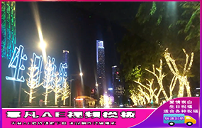 B665路边树街拍霓虹灯文字