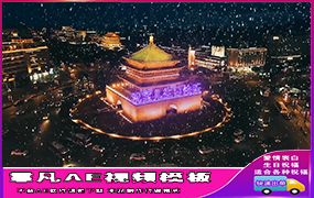 B677下雪霓虹灯夜景