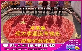 B796国庆节8人红心红旗