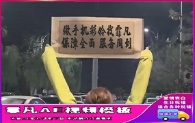 B1137：美女手拿横幅