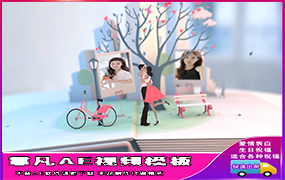 B1215：浪漫情侣翻页相册