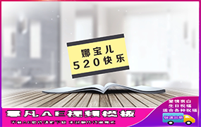 B1307：简约小清新翻书展示片头