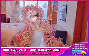 B1327：粉色气球房间布置